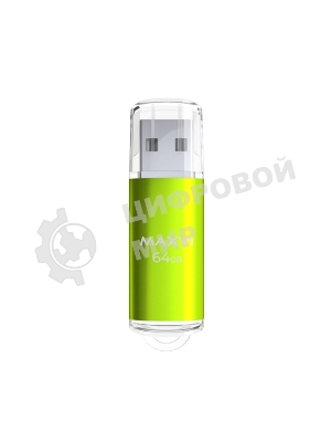 Флешка USB Maxvi MP green (FD64GbUSB20C10MP), 64Gb, USB 2.0, R/W 15/5, зеленый