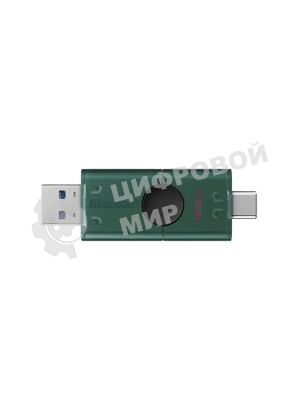 Флешка USB Kingston DataTraveler Duo (DTDEG2/128Gb), 128Gb, USB 3.2/Type-C, R/W 100/60, зеленая