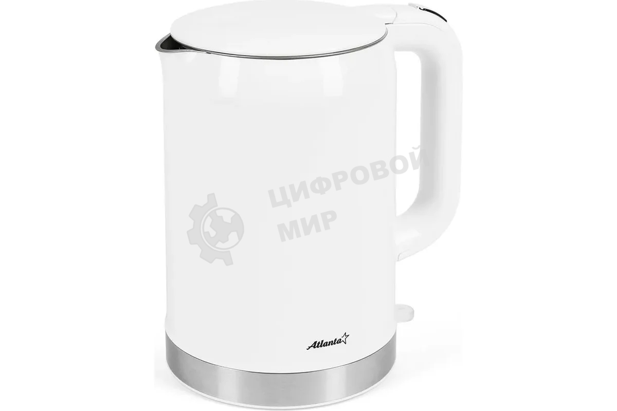 Чайник электрический Atlanta ATH-2450 (белый) 1,7л, нержавейка, двухстенный