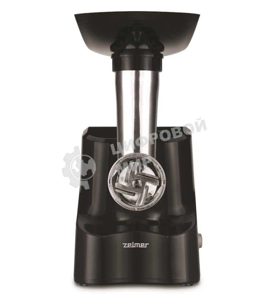 Мясорубка электрическая Zelmer ZMM1520B черный, 1500 Вт, 1.5 кг/мин, реверс, насадки - 3