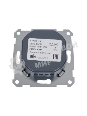 Светорегулятор поворотно-нажимной AtlasDesign 400Вт механизм бел. SE ATN000123