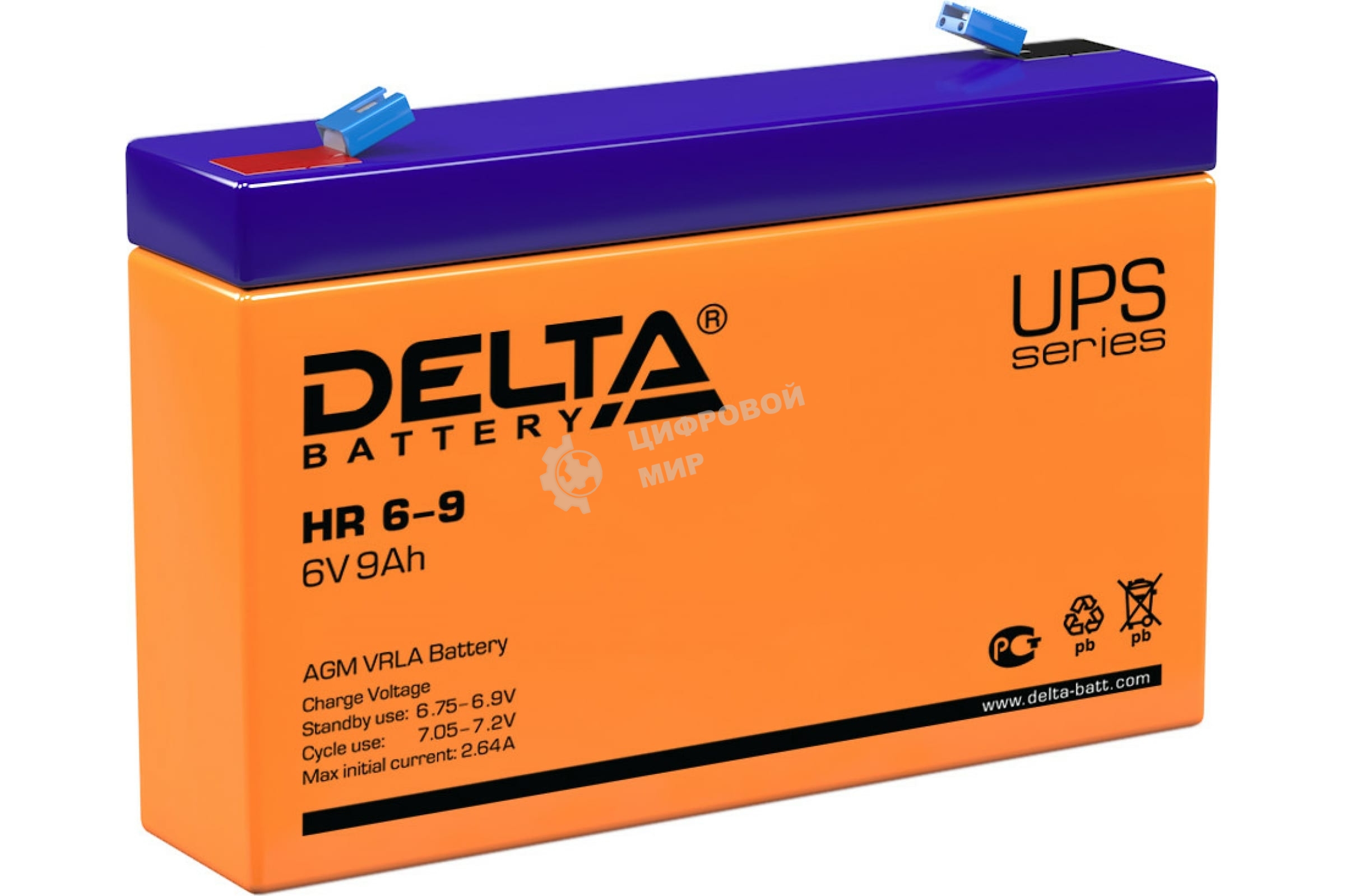 Батарея для ИБП Delta HR 6-9 (634W) (6V, 9Ah)