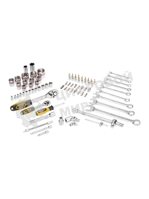 Набор инструментов Kranz 1/2, 1/4, CrV, пластиковый кейс, 82 предмета