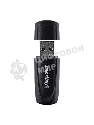 Флешка USB Smartbuy Scout Black (SB008Gb2SCK), 8Gb, USB 2.0, R/W 15/8, черный