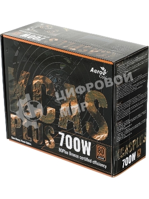 Блок питания Aerocool/Formula AC KCAS PLUS 700, 700Вт, 80 PLUS Bronze, 120мм черный (аналог Aerocool KCAS PLUS 700W)