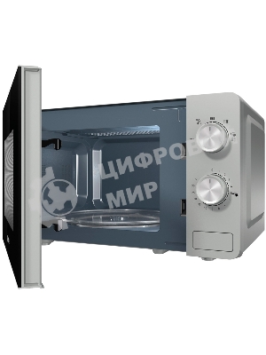 Микроволновая печь Gorenje MO20E1S серебристый, 20 л, 800 Вт, переключатели - поворотный механизм