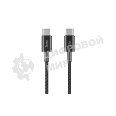 Кабель OLMIO SIMPLE, Type-C - Type-C, 60W 3A, 1.2м, тканевая оплетка, черный