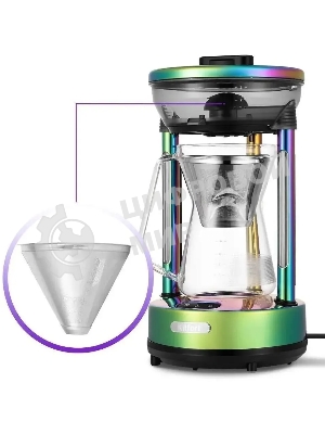 Кофеварка капельная Kitfort КТ-7488 зеленый, исп. кофе - молотый, 0.6 л, 600 Вт