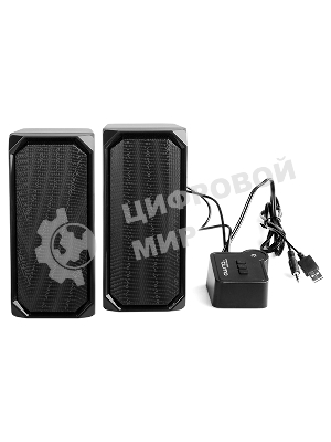 Акустическая система RGb 2.0 + Bluetooth, Qumo Charisma (ВТ 0054), 15ВТ, объемное звучание, отключаемая многорежимная RGb подсветка, USB+Jack 3,5мм