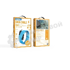 Кабель Smartbuy (iK-12-S21bb) S21 MicroUSB синий, 2.4 А, сил., 1 м