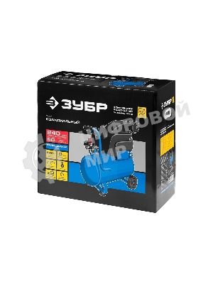 Компрессор поршневой Зубр ЗКПМ-240-50-1.5 воздушный масл. прямой привод 240л/мин 50л 8атм 1500Вт