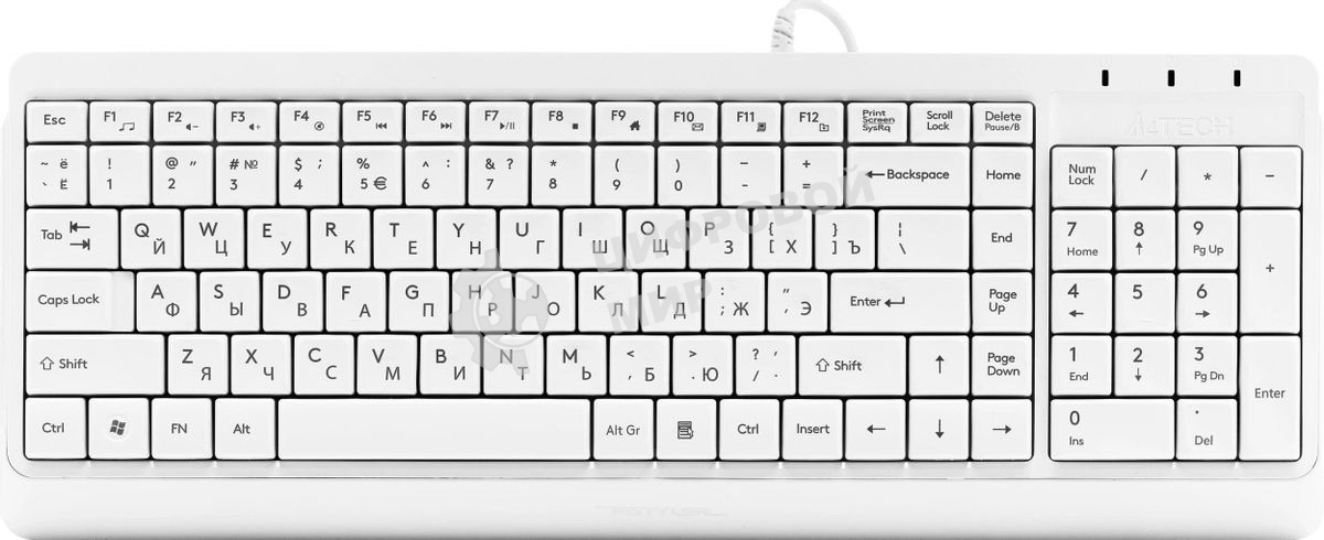 Клавиатура проводная A4Tech Fstyler FK15, USB, белый