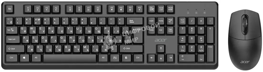 Комплект клавиатура+мышь Acer OCC501 проводной, USB, 1200 DPI, черный