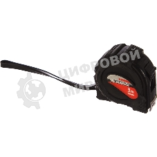 Рулетка Matrix, 3 м х 16 мм, обрезиненный корпус, черный