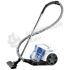 Пылесос BBK BV1501 белый/синий, 300/1600 Вт, уборка сухая, пылесборник контейнер 2 л