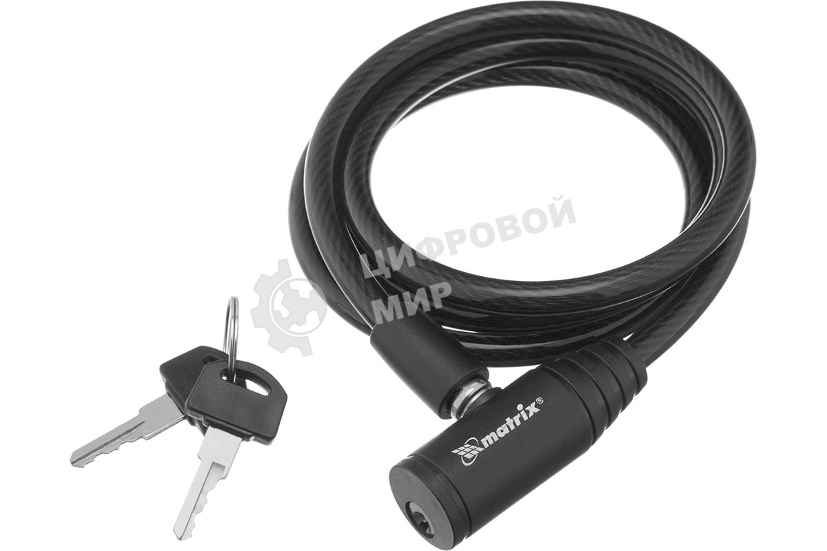 Замок тросовый универсальный Matrix 8 х 1200 мм