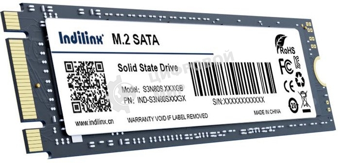 Накопитель SSD Indilinx IND-4XN80S, 1Tb, PCIe 3.0 x4, M.2 2280, NVMe, R/W 2300/1600