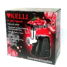 Мясорубка электрическая KELLI KL-5007 черный, 2400 Вт, 3.0 кг/мин, реверс, защита от перегрузки, насадки - 2