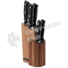 Набор ножей кухонных Rondell Dual RD-1943 компл.: 6 предм. с подставкой черный подар. коробка