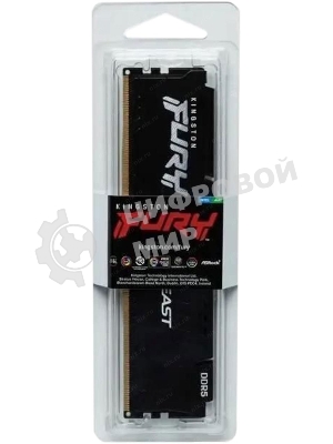 Оперативная память Kingston Fury Beast, DDR5, 16Gb (1x16Gb), 6400MHz, CL32, DIMM, с радиатором, черный
