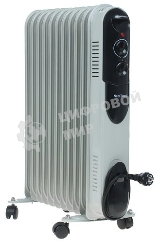 Обогреватель масляный Neoclima NC 9311, белый/черный, 2500 Вт, 25 м2, термостат