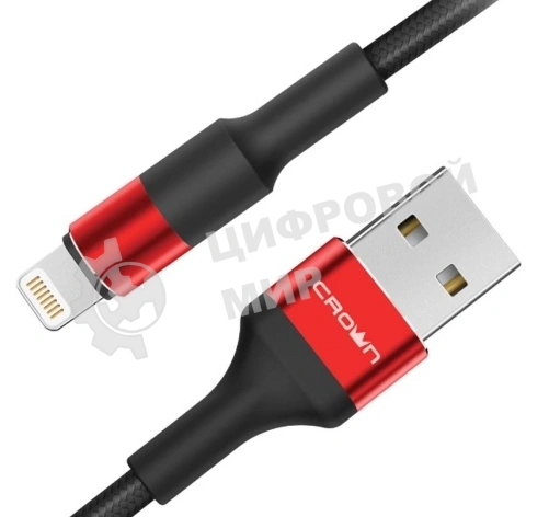 Кабель Crown USB - Lightning CMCU-007L red