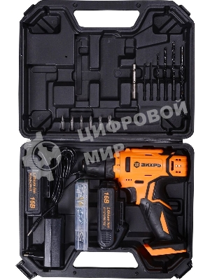 Дрель-шуруповерт Вихрь ДА-16Л-2КА, 16 В, 1,5 Ач, 32 Нм, щеточный