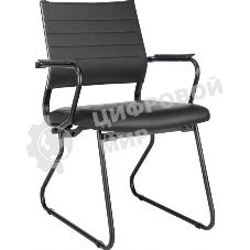 Кресло Бюрократ CH Balance-AV Line черный экокожа полозья металл