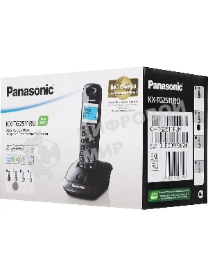Телефон беспроводной (DECT) Panasonic KX-TG2511RUM (металик) АОН, Caller ID,спикерфон на трубке,переход в Эко режим одним нажатием