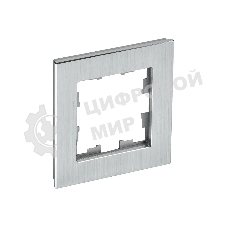 Рамка 1-местная IEK BRITE РУ-1-1-БрА (BR-M12-M-K47) металл алюминий