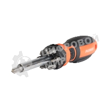 Отвертка-битодержатель Patriot SPS-8 с набором бит SL5мм,SL6мм,PH1,PH2,PH3,T15,T20, CR-V, двухкомпонентная рукоятка