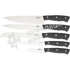 Набор ножей кухонных Rondell Dual RD-1943 компл.: 6 предм. с подставкой черный подар. коробка