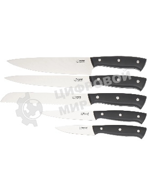 Набор ножей кухонных Rondell Dual RD-1943 компл.: 6 предм. с подставкой черный подар. коробка