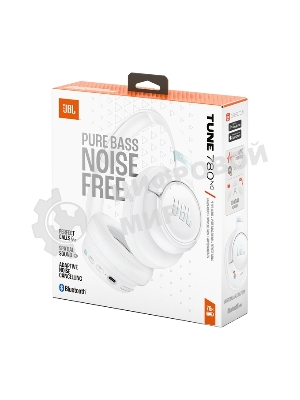 Беспроводные/проводные наушники JBL Tune 780NC белый, полноразмерные, Bluetooth + проводной, адаптивное шумоподавление