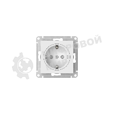 Розетка ATLASDESIGN ART с/з, со шторками, 16А, механизм, быстрозажим. клем., белый