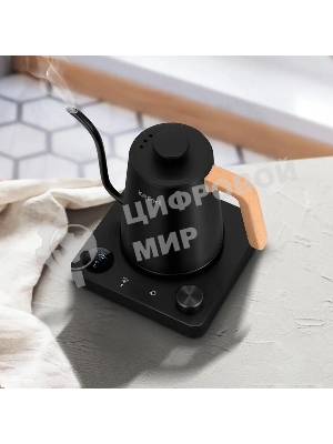 Чайник электрический Kitfort КТ-6726 1л. 1200Вт черный/дерево корпус: нерж.сталь/пластик