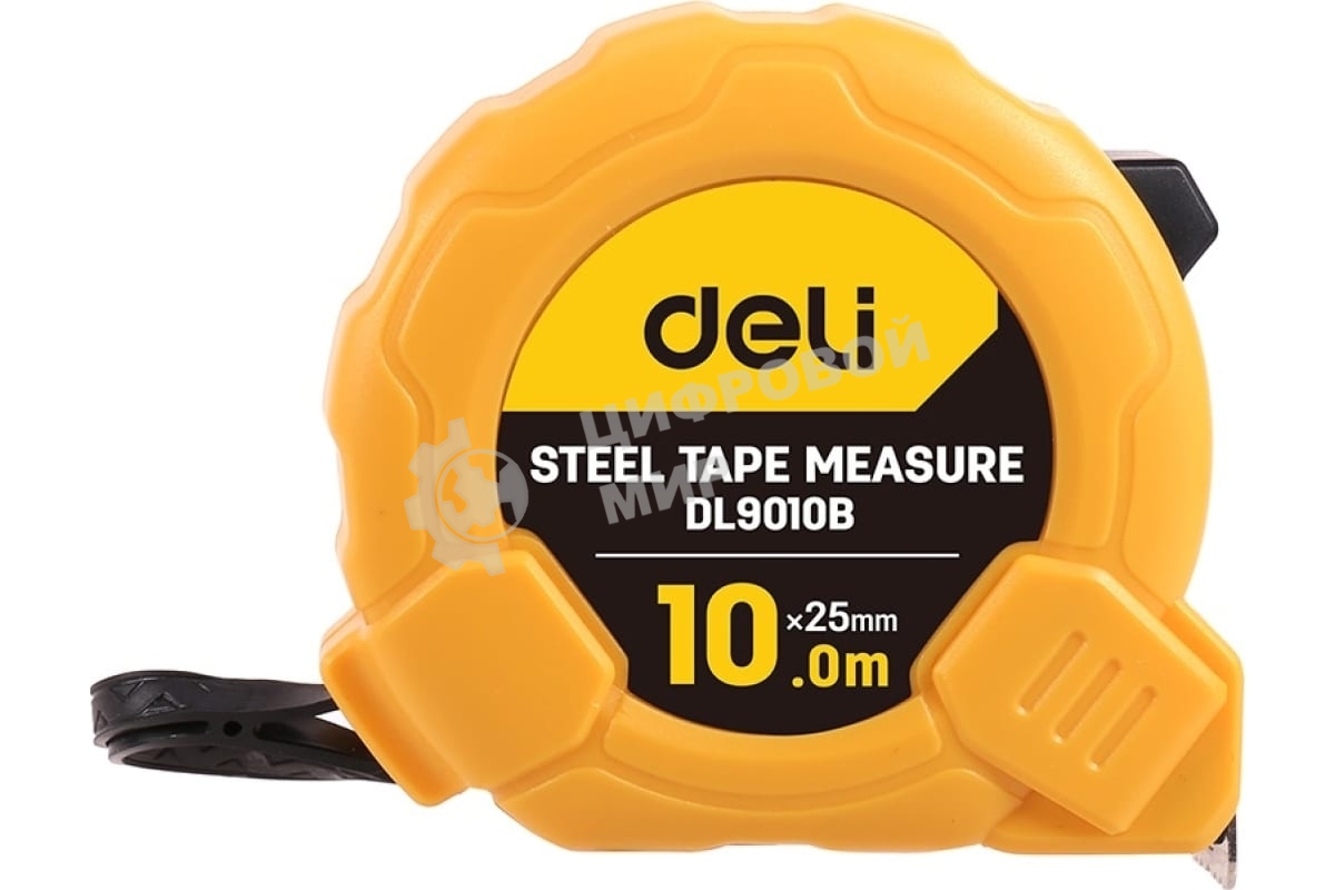 Рулетка Deli DL9010B 10мx25мм Метрическая. Корпус ударопрочный, компактный.