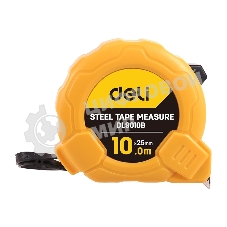 Рулетка Deli DL9010B 10мx25мм Метрическая. Корпус ударопрочный, компактный.
