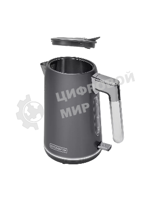 Чайник электрический Polaris PWK-1746СA серый, 1.7 л, ВЕРХ. ЗАЛИВ, нерж.