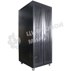 Рэковая стойка Wize Pro W42U80R-RD 19, 42U, 600х800 мм, двойная передняя и задняя двери металл. перфорированные, вент.панель из 4 вентиляторов, колеса, рэковые гайки: 20 шт, вес нагрузки 800 кг, сталь,черный