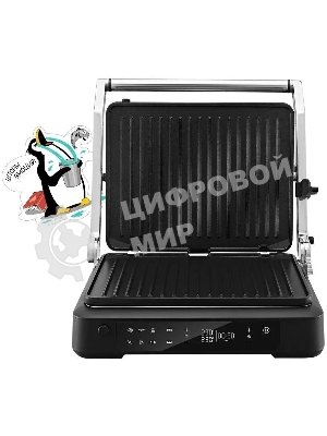 Электрогриль Kitfort КТ-3675 2000Вт серебристый/черный