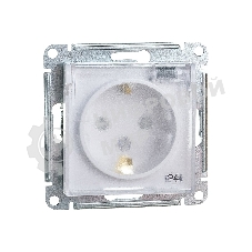Механизм розетки 1-м СП AtlasDesign AQUA с заземл. защ. шторки с защ. крышкой 16А IP44 белый, SchE ATN440146