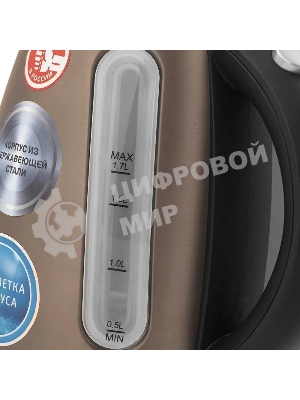 Чайник электрический Vitek VT-7025 (ST) 1850-2200 Вт/Макс объем 1.7 л/Корпус из нерж стали.Скрытый нагр элемент