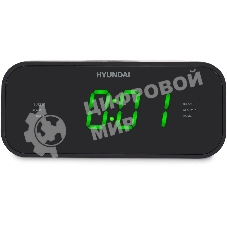Радиобудильник Hyundai H-RCL221 черный LCD подсв:зеленая часы:цифровые FM