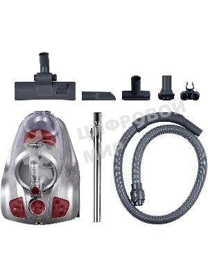 Пылесос Hyundai HYV-C4570 2400Вт серебристый/красный