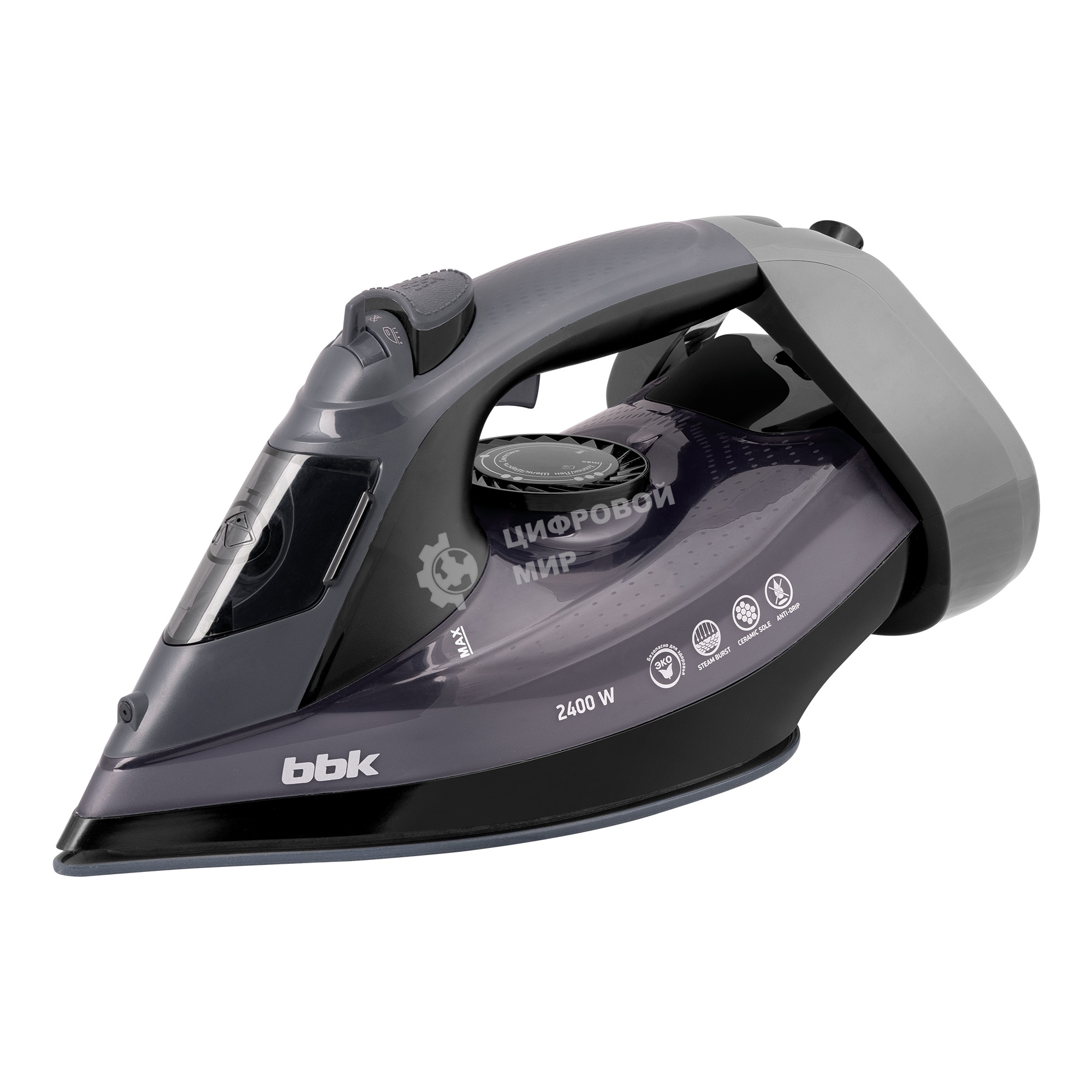 Утюг BBK ISE-2412 (L) сиреневый, 2400 Вт, 40 г/мин, 140 г/мин, 400 мл