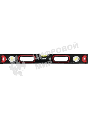 Уровень алюминиевый Matrix, усиленный, фрезерованный, 3 глазка, 2 комп. рукоятки, 600 мм