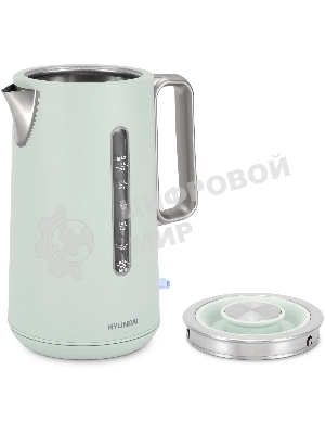 Чайник электрический Hyundai HYK-S9999 1.7л. 2200Вт светло-зеленый/серебристый корпус: металл