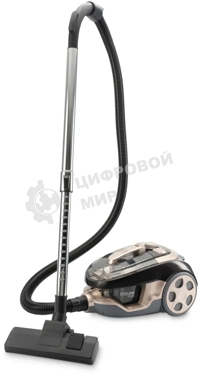 Пылесос Hyundai HYV-C3550 золотистый/темно-коричневый, 380/2220 Вт, уборка сухая, пылесборник контейнер 2,5 л