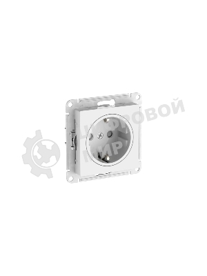 Розетка ATLASDESIGN ART с/з, со шторками, 16А, механизм, быстрозажим. клем., белый